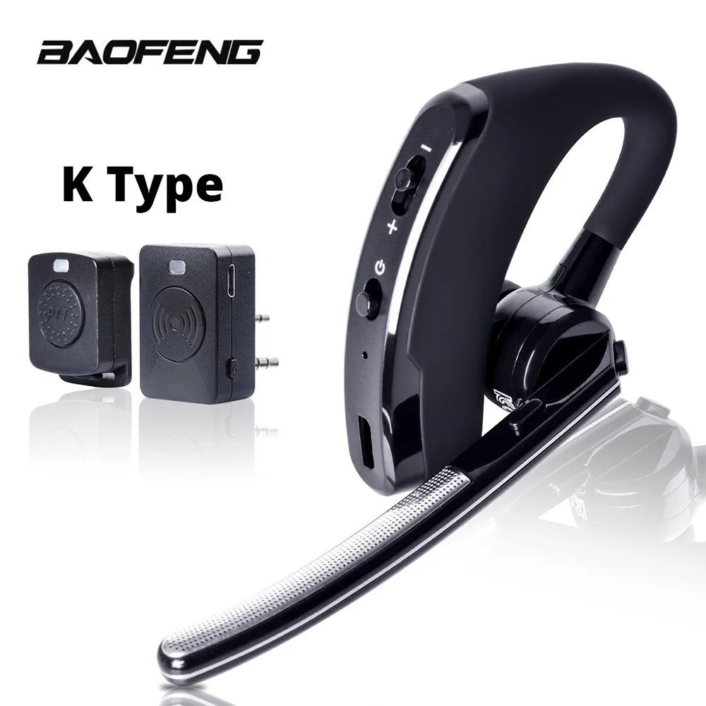 

Baofeng Walkie Talkie Headset PTT Wireless Bluetooth Earphone for Two way Radio K Port Wireless headphone for UV 5R 82 8W 888s