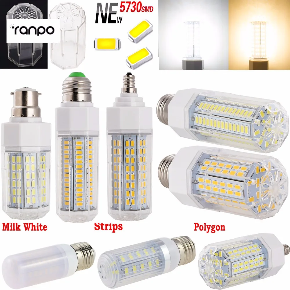 

Super Bright 7W 9W 12W 15W 21W 30W 33W 39W 5730 SMD LED Lights Corn Bulb E12 E14 B22 E26 Energy Saving Lampada Warm/Cool White