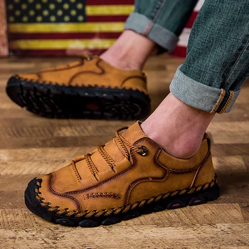 

Leader Show Classic Comfortable Men Casual Shoes Loafers Men Shoes Quality Split Leather Shoes Men Flats Hot Sale Driving Shoes