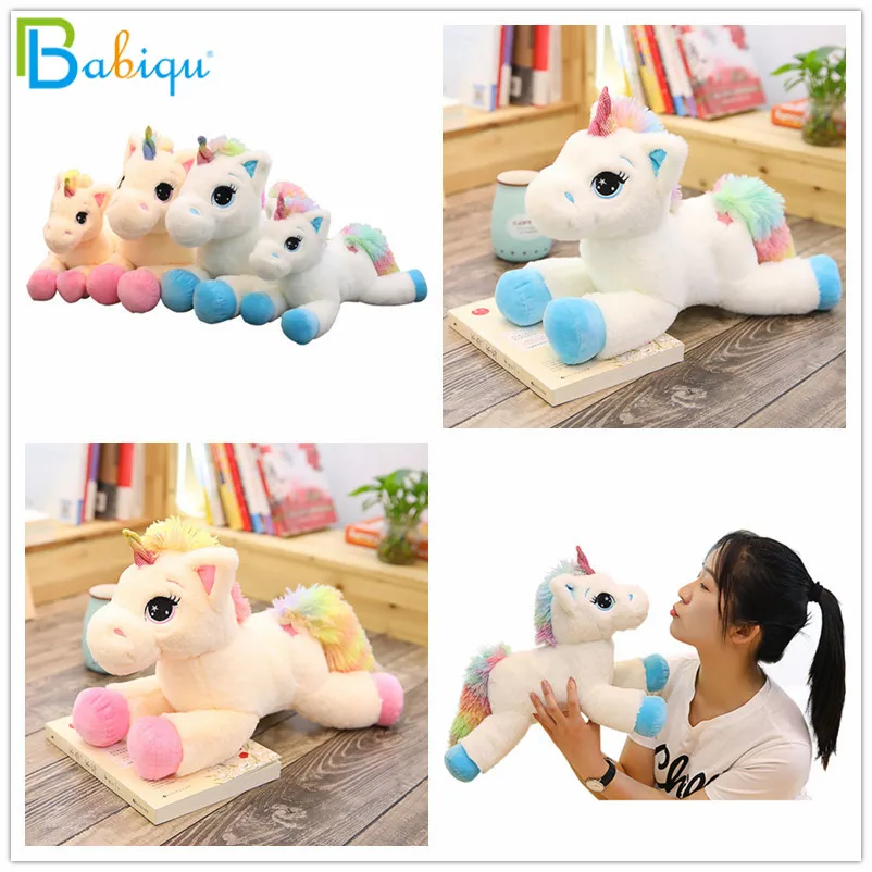 

Babiqu 1pc 60cm Unicorn Stuffed Animals Soft Doll Cartoon Plush toy Unicorn Animal Horse High Quality Gift For Children Girls