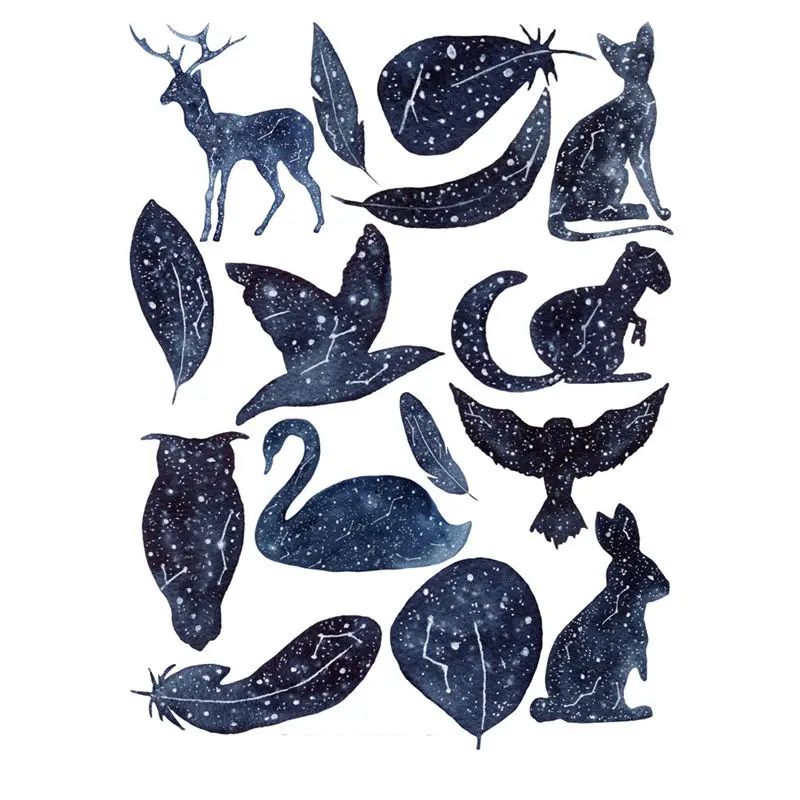 

2 pcs/lot Animal and Feather Decoration Mohamm Planner DIY Sticker Pack Post It Notebook Bullet Journal Stickers Scrapbooking