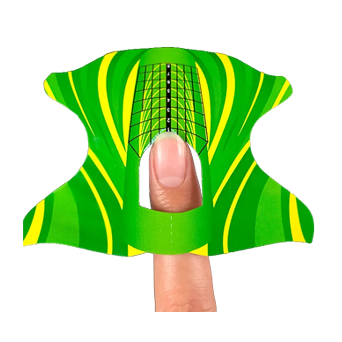 Monja 100 шт. акриловый гель для маникюра в форме зеленой бабочки расширитель стикеров акриловый Гель-лак DIY Руководство по укладке трафарет