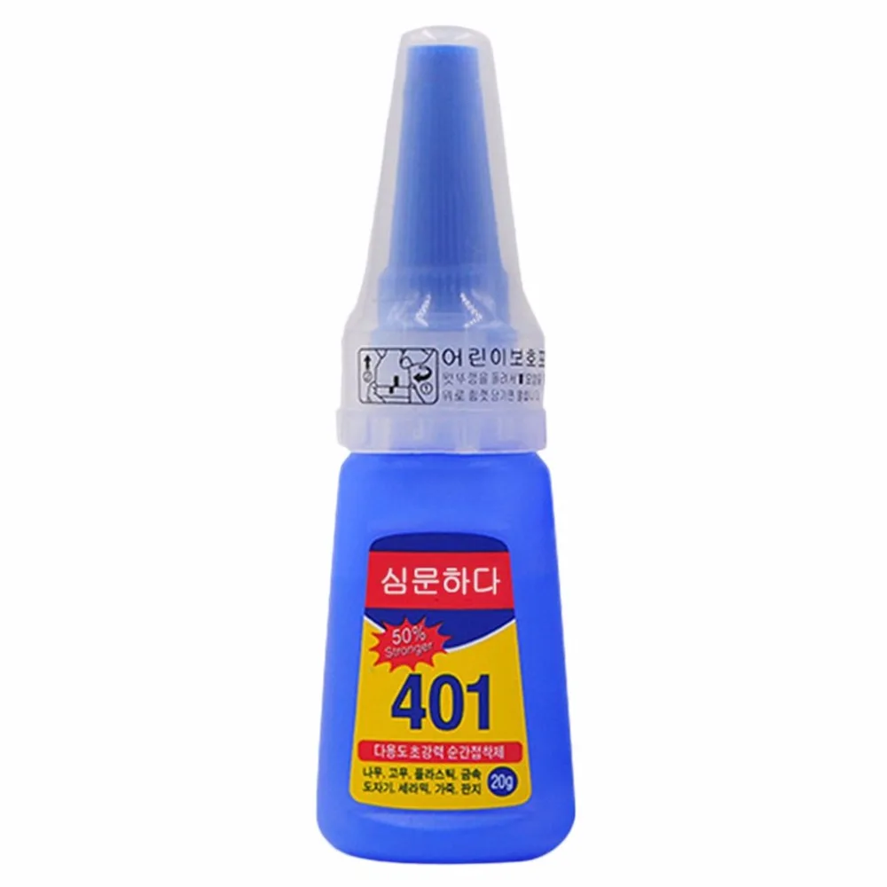 

Multifunctional 401 Instant Adhesive 20g Super Strong Liquid Glue Home Office School Nail Beauty Supplies For Wood Plastic New