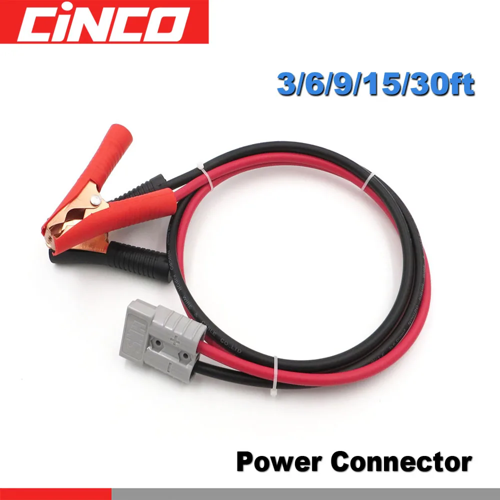 

1Pair x 50A 600V Connector with 1m 2*4/6mm2 solar cable with alligator RV clip to connect portable solar Kit and solar battery