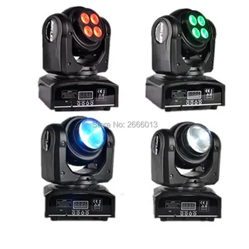 

4pcs/lot LED Beam Wash Double Sides Light 4 x10W+1 x10W,Two Face RGBW DMX512 Rotating Moving Head Stage Lighting For Disco Party