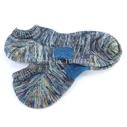 Унисекс этнических Хлопковые короткие носки зимние теплые Национальный стиль красочные вязать носки