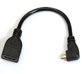 

free shipping 5pcs/lot 20cm High quality Right Angle Micro HDMI Male to HDMI Female Connector Adapter cable