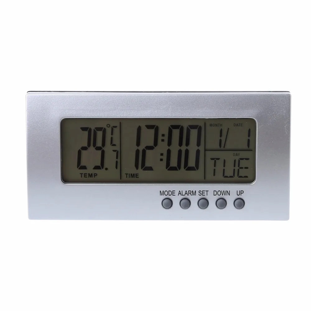 

Digital Snooze LCD Alarm Clock Time Calendar Thermometer Temperature Desktop New Tools