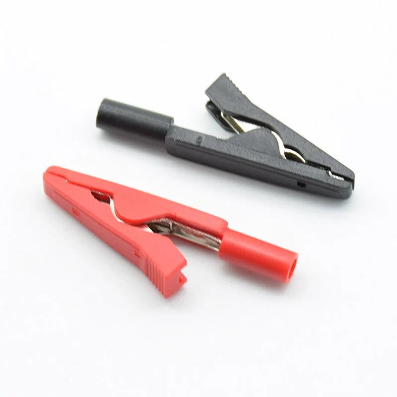 2mm Brass 5 Colors Insulated Mini Test Alligator Clip 2mm female Banana Jack alligator clips,test clip,test hooks clips