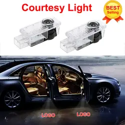 2 шт светодиодный Автомобильный Дверной логотип Добро пожаловать 3D Тень Лампа освещения салона автомобиля лазер для A8 A6L A5 A6 A4L A3 A4 A1 R8 Q7