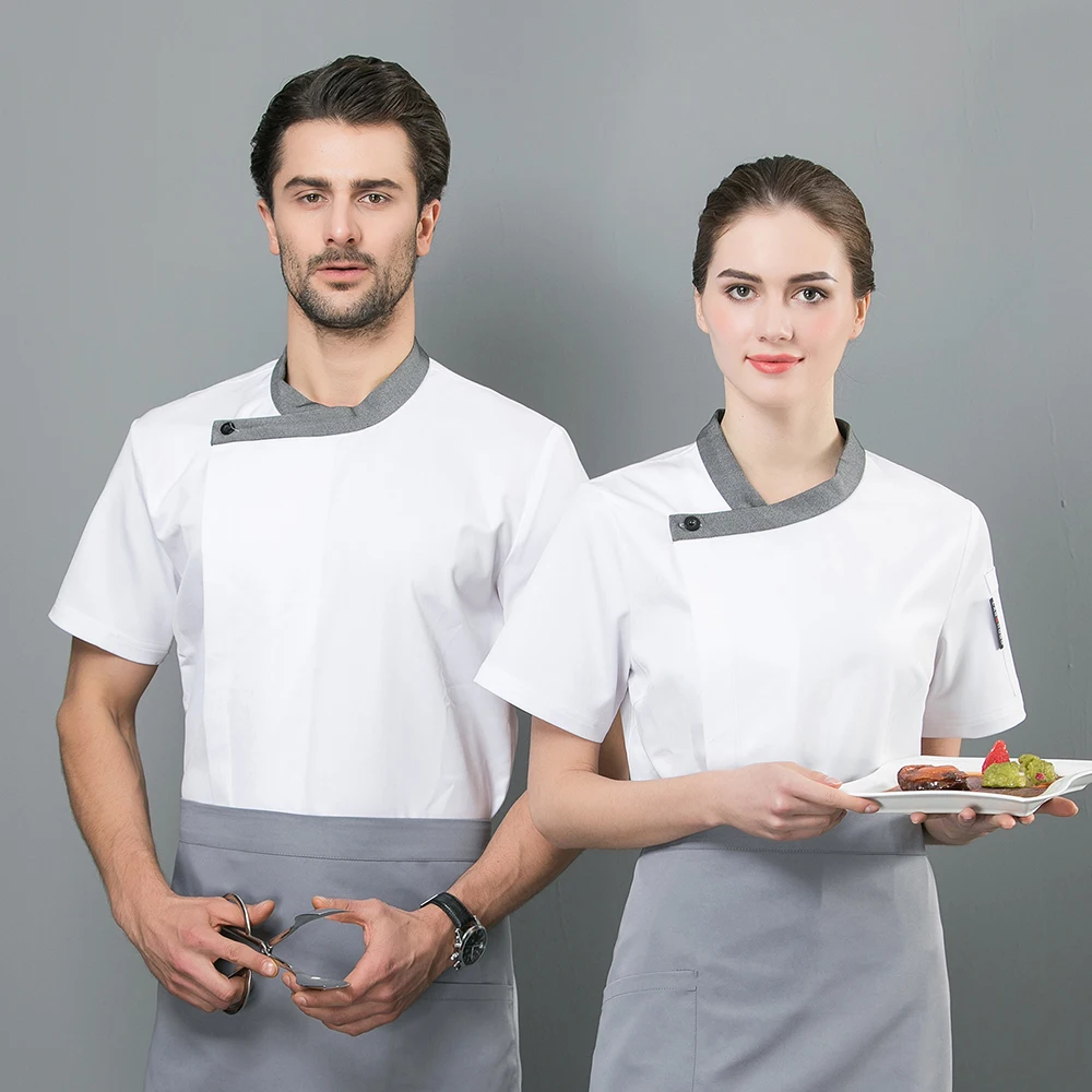 2019 новые продукты унисекс шеф повар униформа с короткими рукавами куртка парикмахера Ресторан отеля еда услуги Рабочая Униформа Рубашка