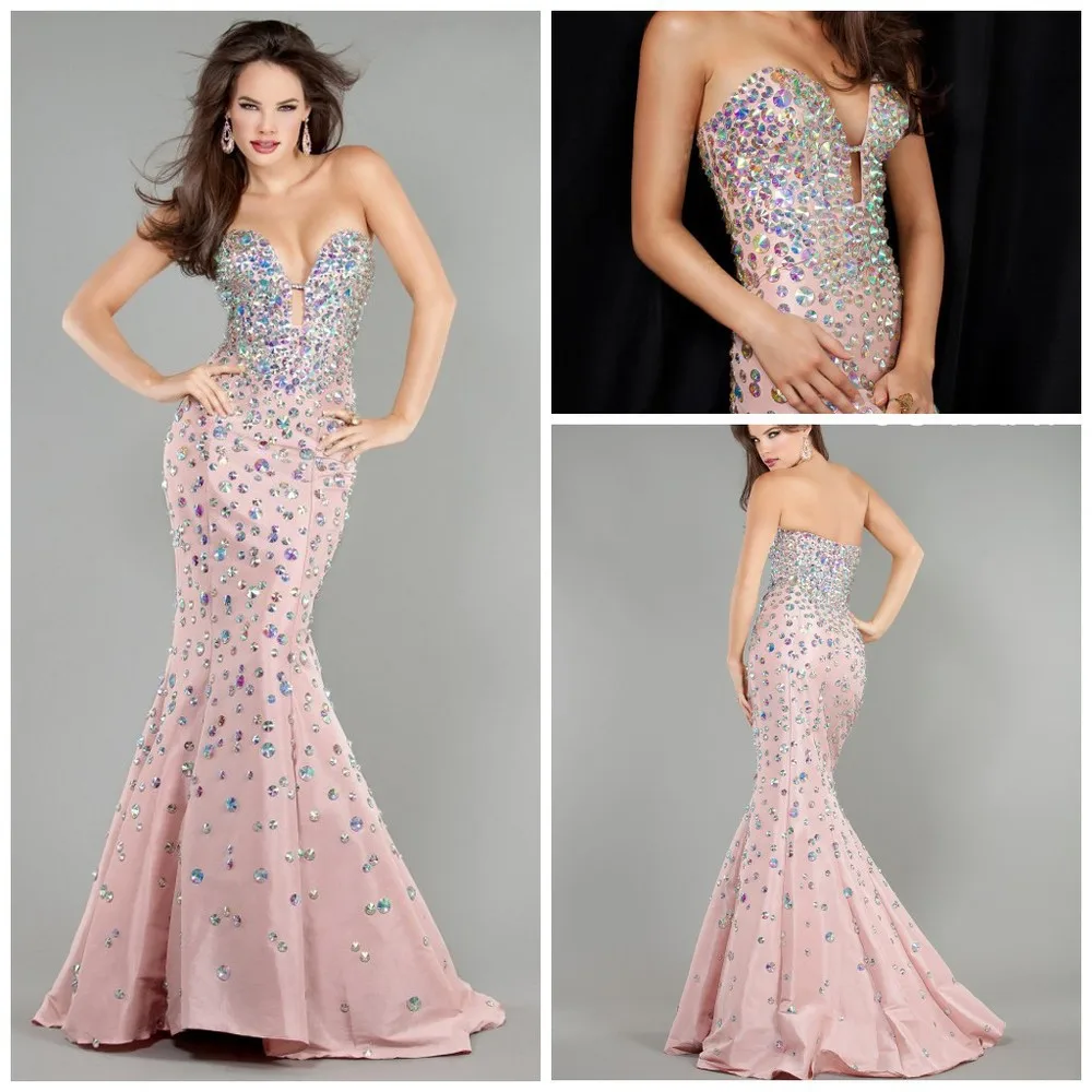 On sales!! Free shipping!Elegant mermaid prom dresses 2012 Pink Taffeta Heavy Beaded Evening Custom made | Свадьбы и торжества