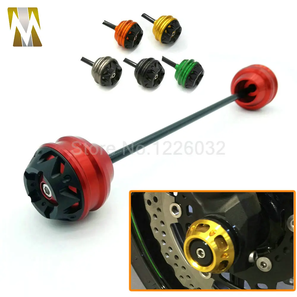 5 Colors Motorcycle CNC Front and Rear Wheel Axle Fork Crash Slider Frame Sliders Protector For Yamaha MT07 FZ07 2013-2016 pair 12mm billet cnc motorcycle front rear wheel axle fork frame slider crash pad protector cover for suzuki kawasaki 7 color