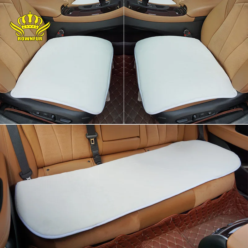 ROWNFUR универсальные Меховые чехлы для сидений автомобиля домашнее кресло диван теплая искусственная плюшевая подушка для сиденья авто аксессуары для интерьера коврики