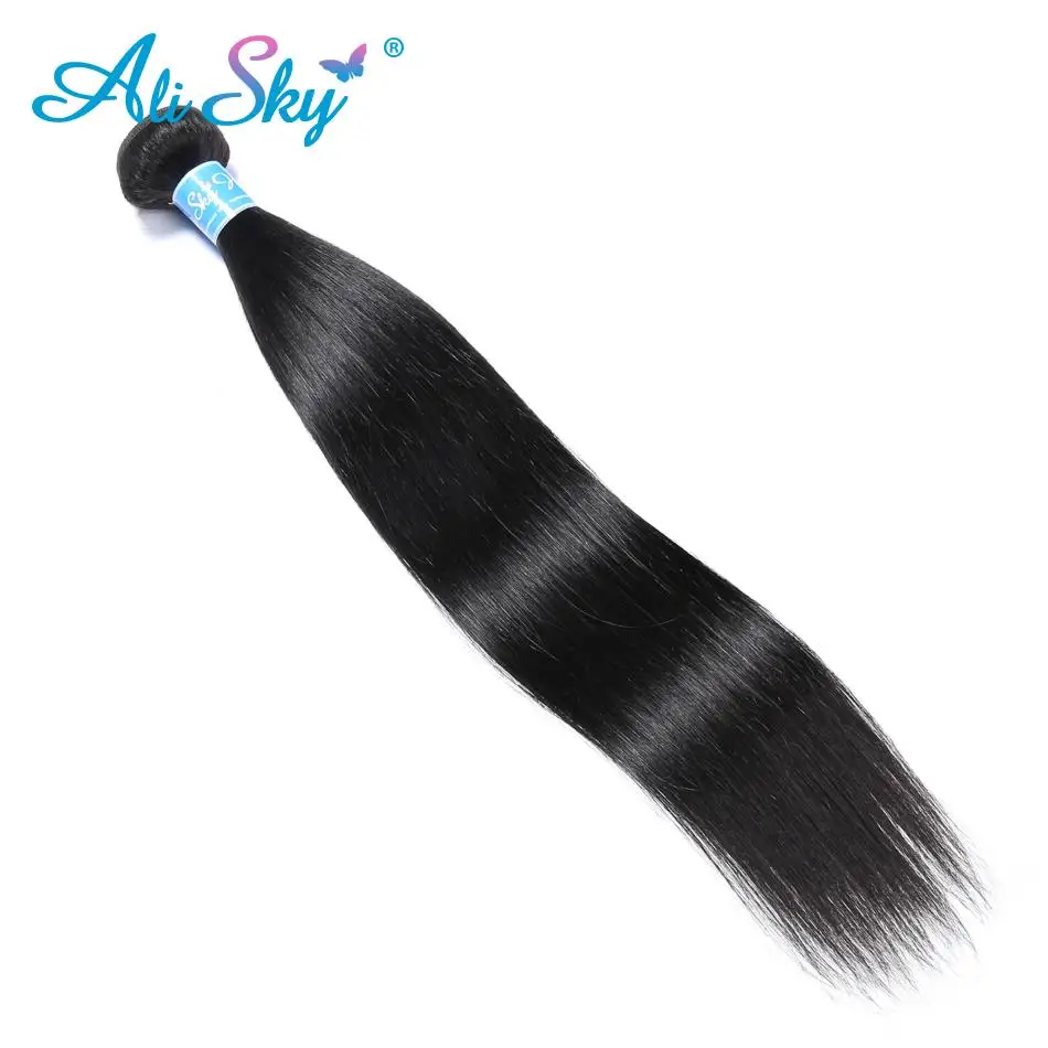 Indian Straight Hair 3 Bundles With Closure Human Hair Bundles With Closure Ali Sky 4\ Indian Straight Hair 3 Bundles With Closure Human Hair Bundles With Closure Ali Sky 4\