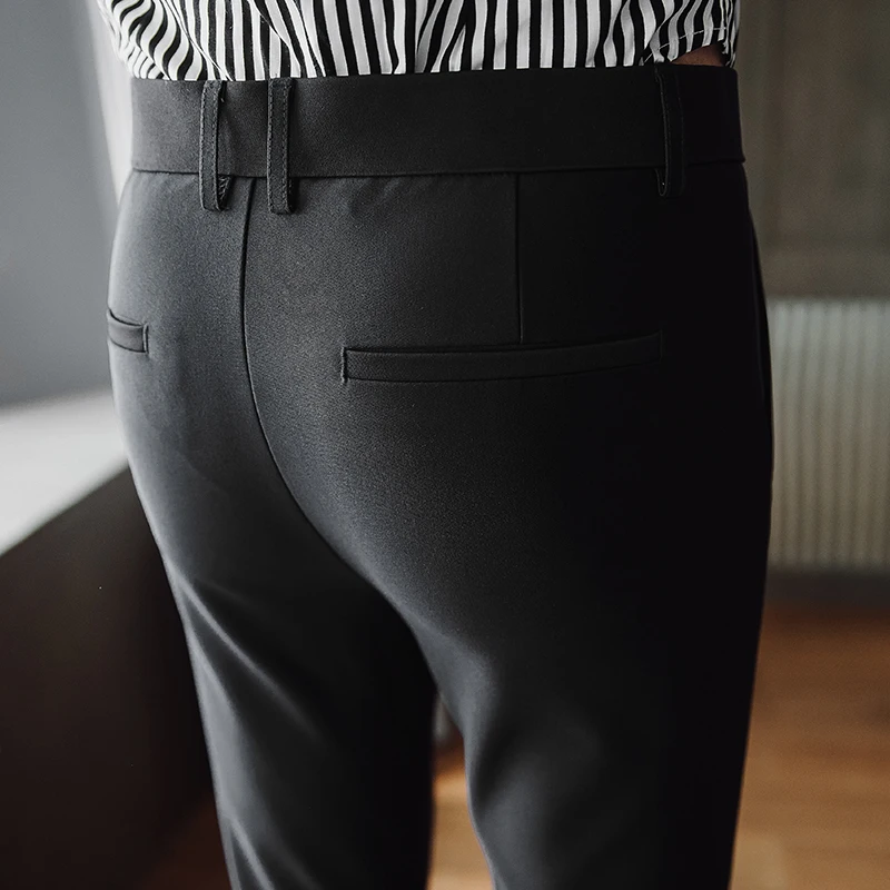 18 New Nine Feet Slim Business Casual Trousers Personality Fashion Classic Simple Tide Male Popular Youth Nightclub Hair Stylist