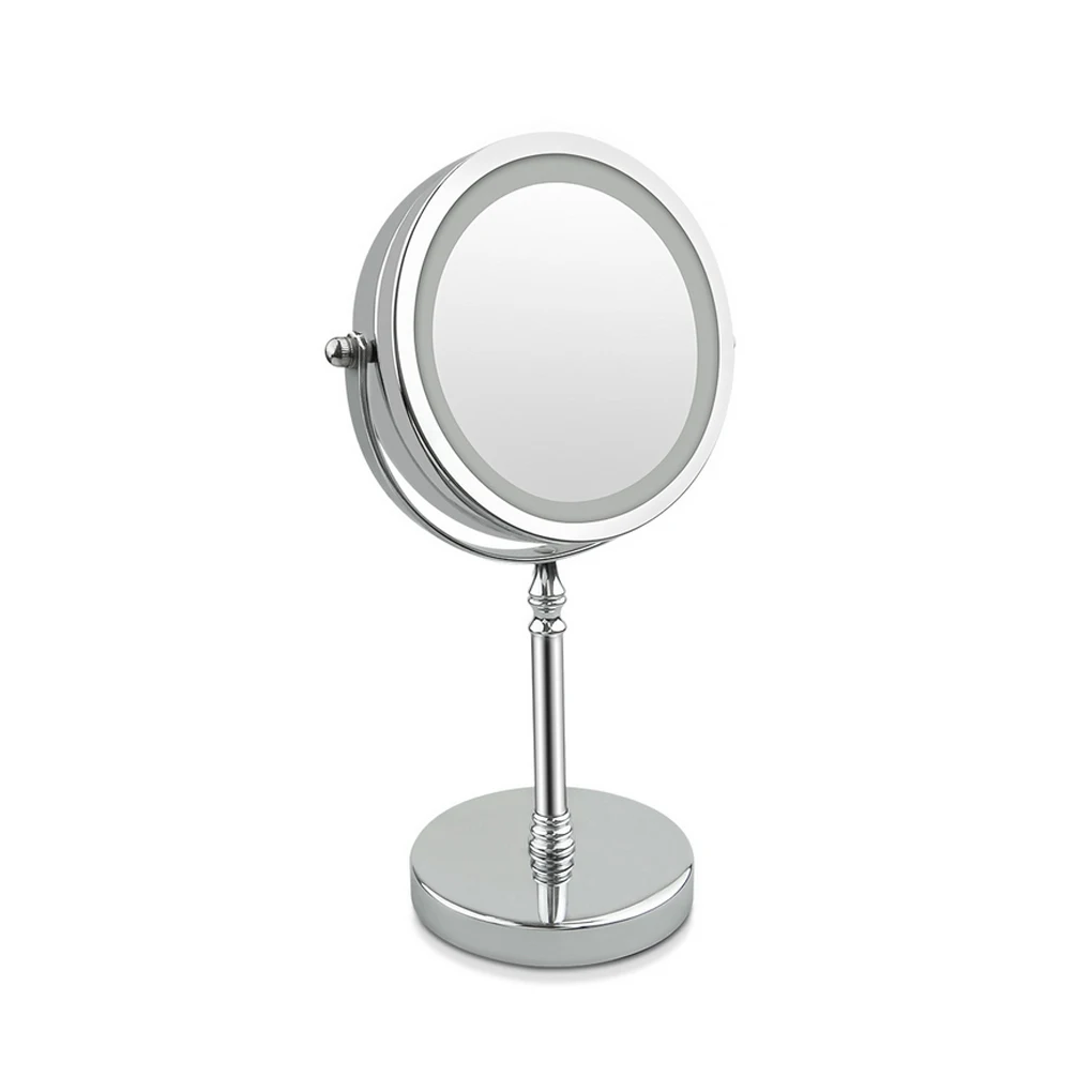 

360 Degree Rotary LED Makeup Mirror Double Side 10X Magnifying Round Shaped Mirror Beauty Tools