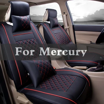 

New Fashion Checked Leather Sports Style Car Seat Cover Cushion Set For Mercury Grand Marquis Mariner Milan Montego