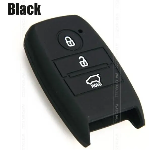 3 кнопки силиконовый чехол брелок подходит для Kia Sorento Forte Optima Sportage держатель аксессуары - Название цвета: Black