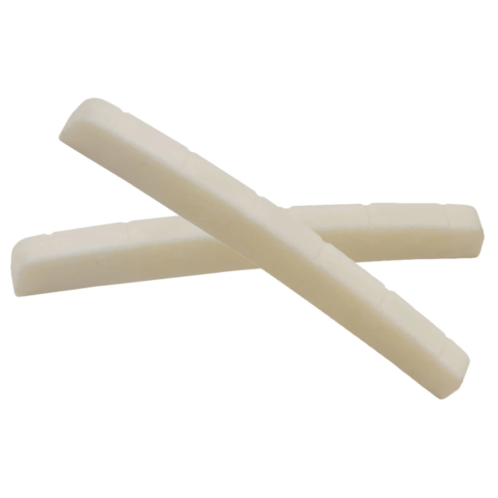 2x Ivory Curved Slotted Bone Nut for Fender Stratocaster Tele Guitar Bridge Saddle Nut
