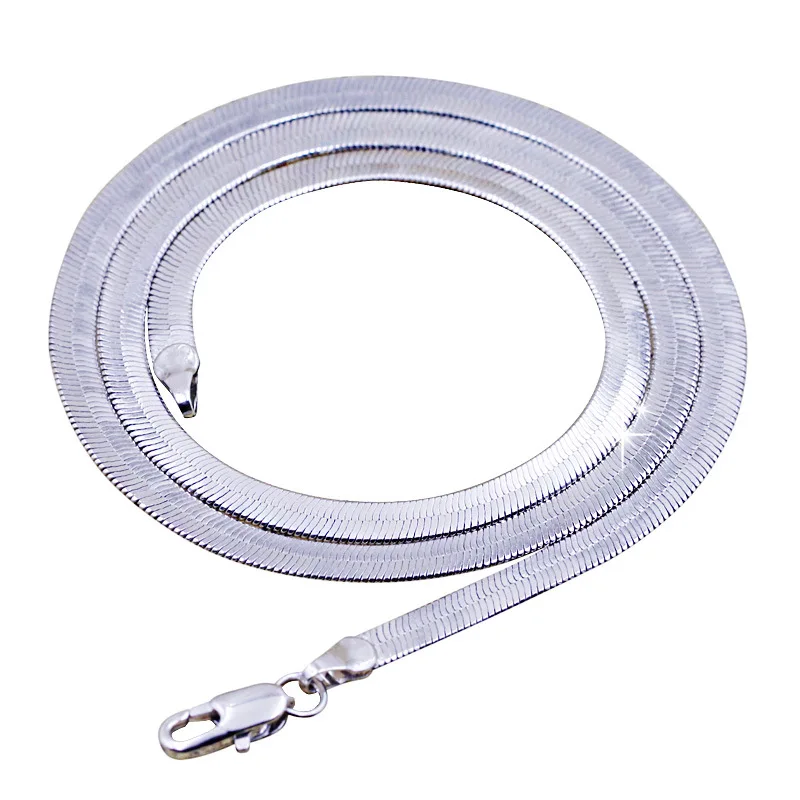 

fashion high quality silver necklace Men Ms Short paragraph clavicle Blade chain Nightclubs Flat chain accessories