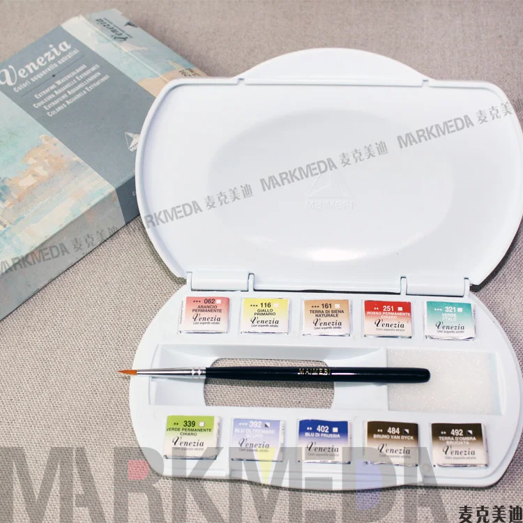 

Freeshipping Maimeri Venice solid watercolor paint 10 color level professional college level pigment