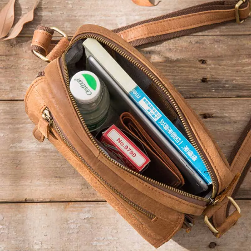 AETOO Genuine Leather Men Messenger Bag Hot Sale Male Small Man Fashion Crossbody Shoulder Bags Men's Travel New Handbags