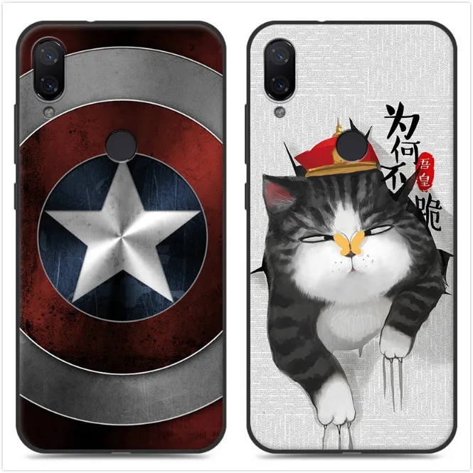 

For Xiaomi Redmi Note 7 Case 3D Relief painting Tpu Soft Back Cover Case Cartoon Silicone Protector shell For Redmi Note7 #KO