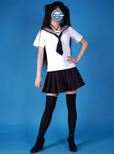 Lindo Manga Corta Chica Uniforme Escolar Cosplay Traje de Halloween