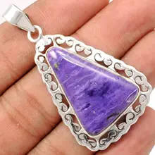 Подлинная подвеска Charoite Серебро 925 пробы AP0886