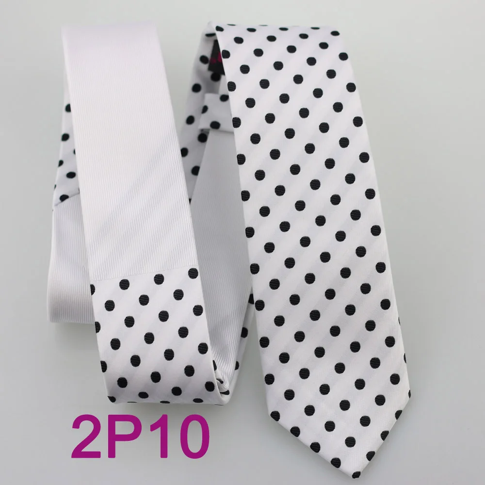 Yibei Coachella галстук белый Галстуки узкий контрастный узел с в черный горошек Gravatas masculinas узкие галстук жаккардовые