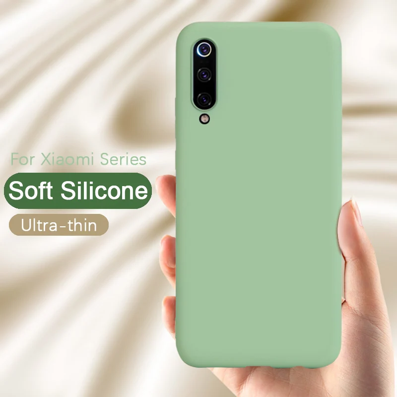 Ultra thin Soft Liquid Silicone Phone Case For xiaomi mi 9 8 Mi9 Mi8 SE Luxury Shockproof Cover for Xiaomi Redmi note 7 pro case