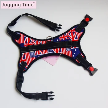 

Dog Supplies Nylon Handle Adjustable large Pet Dog Harness for Small Medium Dog animals Harness American flag leopard color