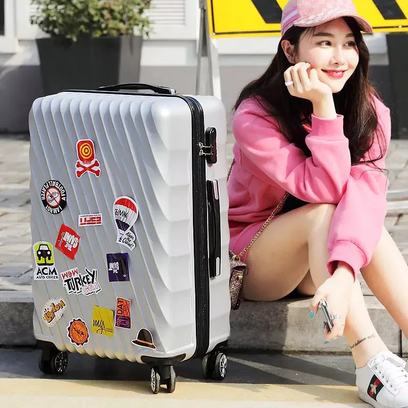 New Creative Student Rolling Luggage Spinner Women Trolley Suitcase Wheels mala 20 inch Carry On Travel Bag Hardside Trunk