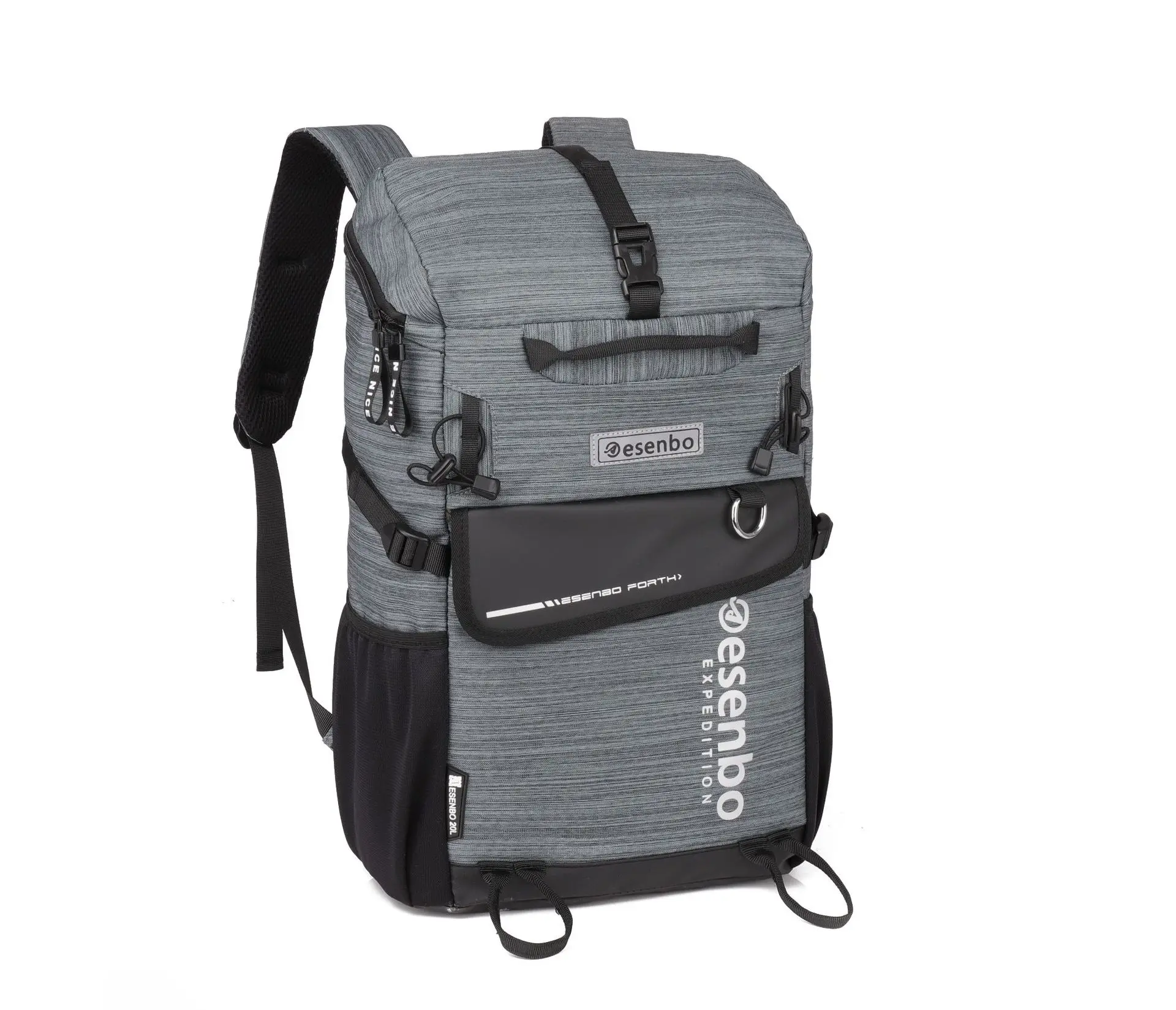 BERAGHINI, мужской рюкзак, большая вместительность, рюкзак для путешествий, водонепроницаемый нейлоновый рюкзак для мужчин, рюкзак для ноутбука, Студенческая школьная сумка - Цвет: Серый