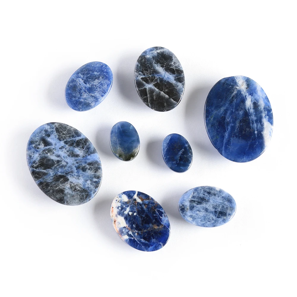 

1PC Natural Stone Sodalite Cabochon Beads Oval Semi-precious Stones Fit Handmade Jewelry Healing Pendant for Women DIY Handicraf