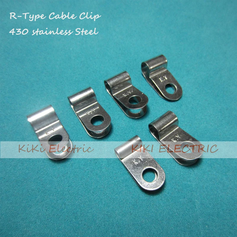 100pcs/lot R type 430 Stainless Steel Cable Clip/Wire Holder 9.0mm
