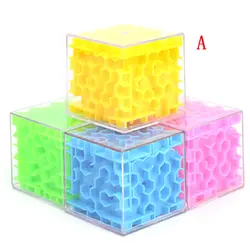 1 шт. 3D куб головоломка Лабиринт Игрушки ручной игры случае коробка весело игры Brain Challenge Непоседа игрушки баланс развивающие игрушки для