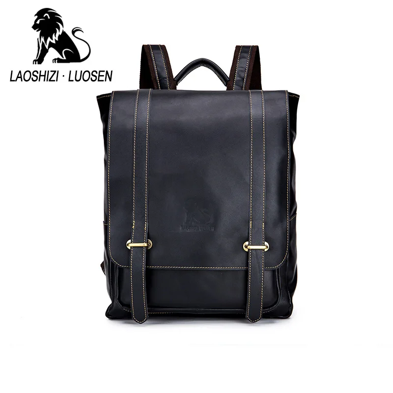 

Retro Genuine Leather travel backpack casual fashion new shoulder bag Europe and the United States simple personality men bag