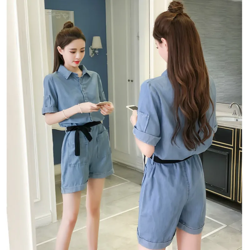 2019 Summer Loose New Women's Wide Leg Pants Jumpsuit Summer Workwear Denim Shorts Jumpsuit Overalls Fashion Clothing Trend 2019 Summer Loose New Women's Wide Leg Pants Jumpsuit Summer Workwear Denim Shorts Jumpsuit Overalls Fashion Clothing Trend
