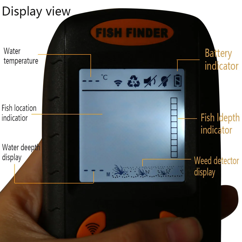 Портативный беспроводной рыболокатор 0.6to100m глубинный гидролокатор сенсор эхолот беспроводной рыболокатор
