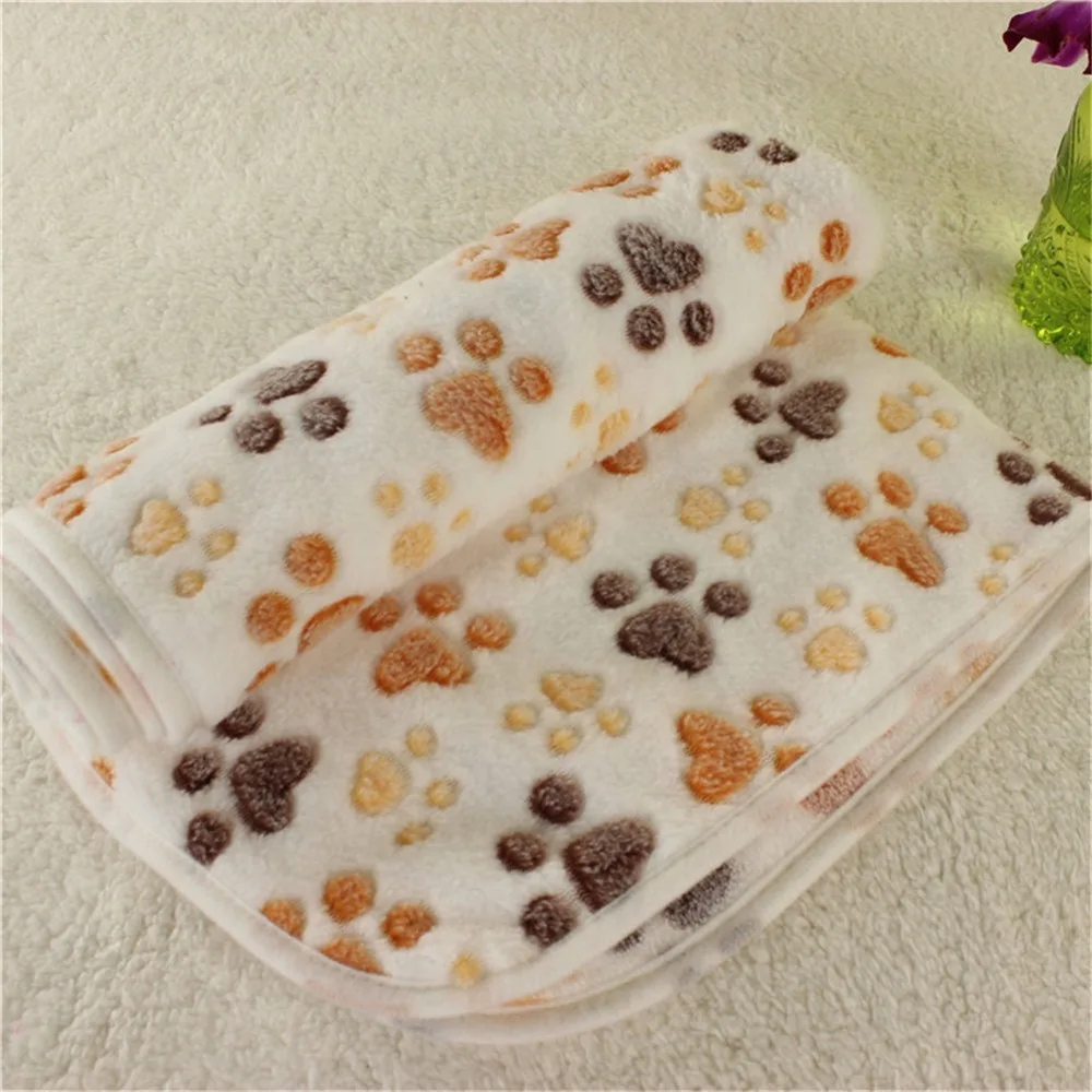 Pet Blanket Winter Dog Cat Bed Mat Foot Print Warm Sleeping Mattress Small Medium Dogs Cats Coral Fleece Pet Supplies - Image 4