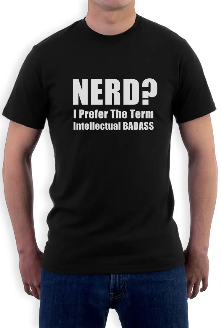 Nerd? Я предпочитаю термин интеллектуальной пиздец! Футболка научно Fi Geek Tee Мужская