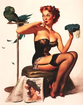 

Vintage Gil Elvgren Pinup Girl Beautiful Silk Poster Art Bedroom Decoration 1971