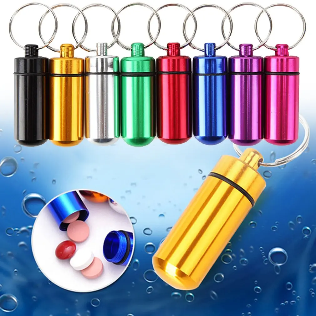 Мини водонепроницаемая коробка брелоки металлический бокс-брелок герметичная Медицинская бутылка брелок для улицы дорожные портативные бутылки
