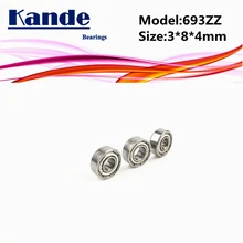Kande Lager 693ZZ 10 stücke ABEC-1 693 ZZ ABEC-3 693ZZ ABEC-5 693-2Z Miniatur-rillenkugellager 3x8x 3mm 693