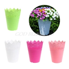 Сплошной цвет цветочный полый дизайн пластиковая ваза для цветов садовое украшение дома для свадебного украшения