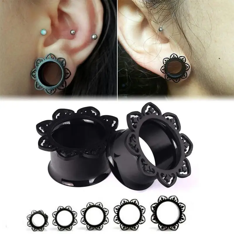 

1 PC Floral Designs Cool Ear Gauge Plating Single Flared Ear Tunnel Punk Style Ear Plugs