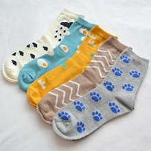 1 пара милых японских женских носков, хлопковые носки Харадзюку, Новые забавные Женские повседневные носки