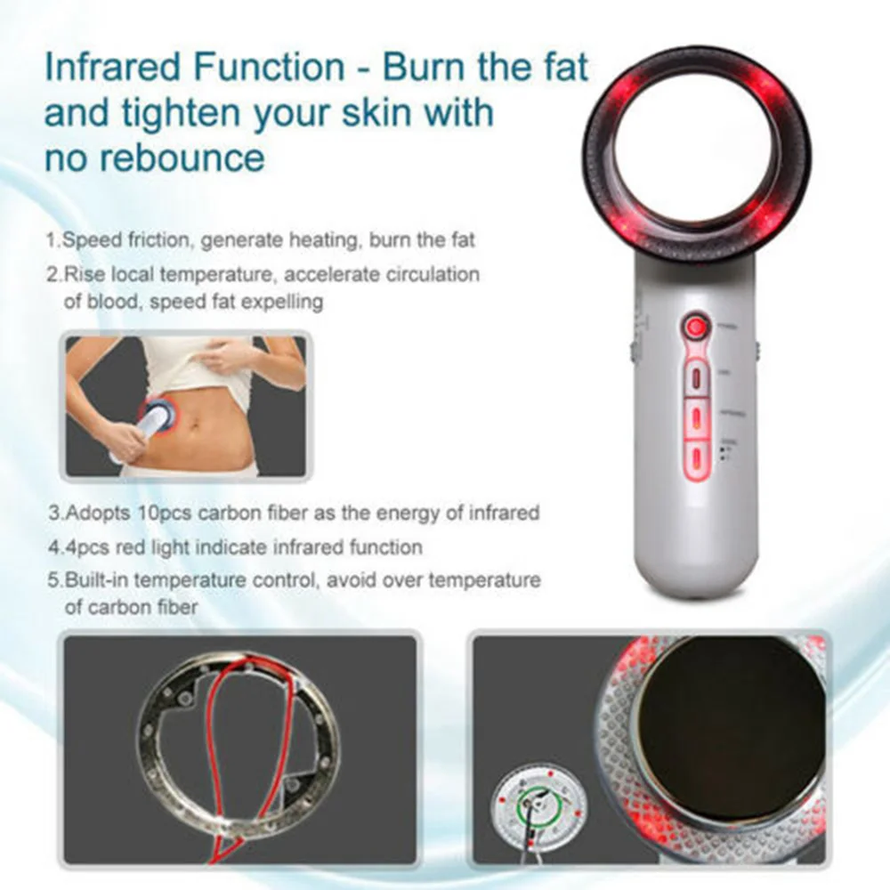 3 In 1 Intelligent Ultrasonic Cavitation EMS Body Slimming Massager Beauty Fat Removal Therapy Weight Loss Device Anti Cellulite